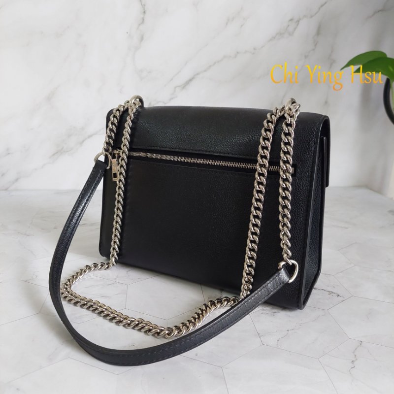 LV M51418 MYLOCKME 質感小牛皮肩斜背翻蓋銀鍊包(黑)郵差包.斜背包 肩背包-59