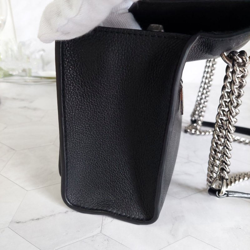 LV M51418 MYLOCKME 質感小牛皮肩斜背翻蓋銀鍊包(黑)郵差包.斜背包 肩背包-72