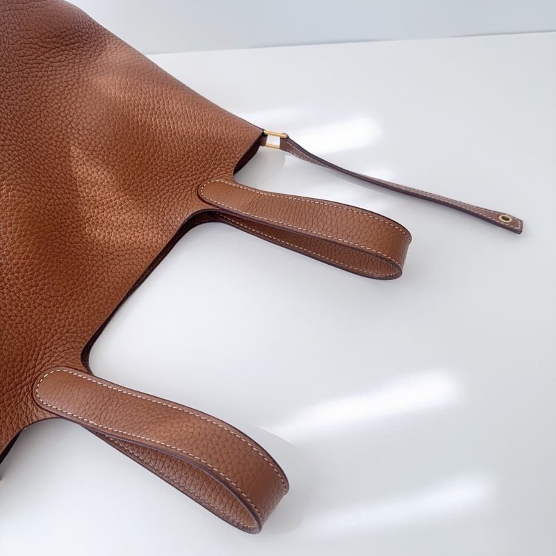 Hermes 愛馬仕 菜籃子18 金棕金扣c stamp-7