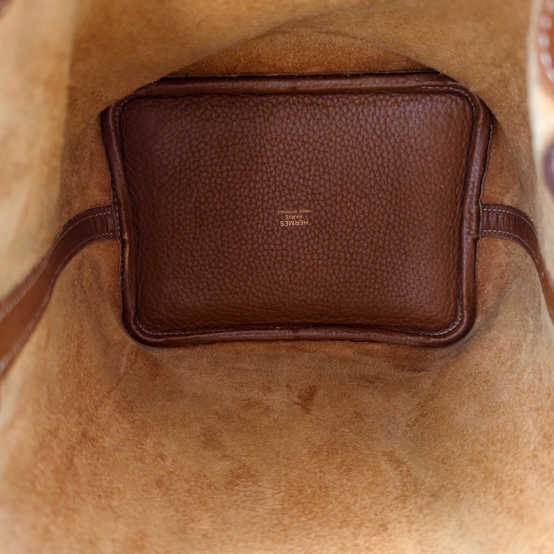 Hermes 愛馬仕 菜籃子18 金棕金扣c stamp-8