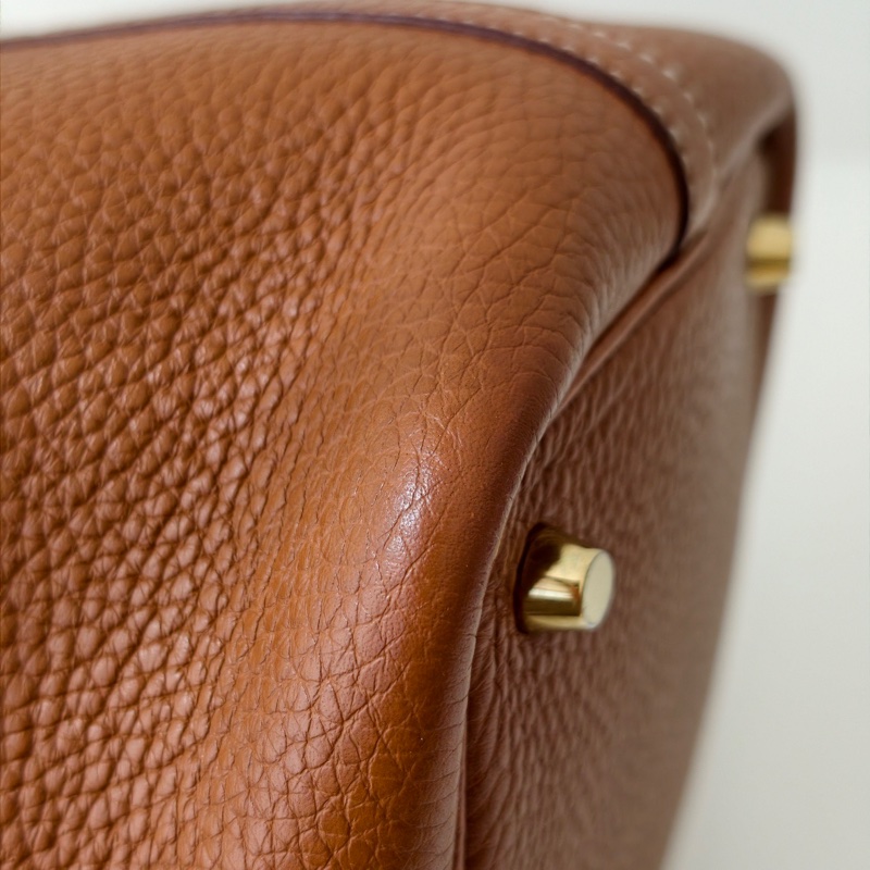 Hermes 愛馬仕 菜籃子18 金棕金扣c stamp-13