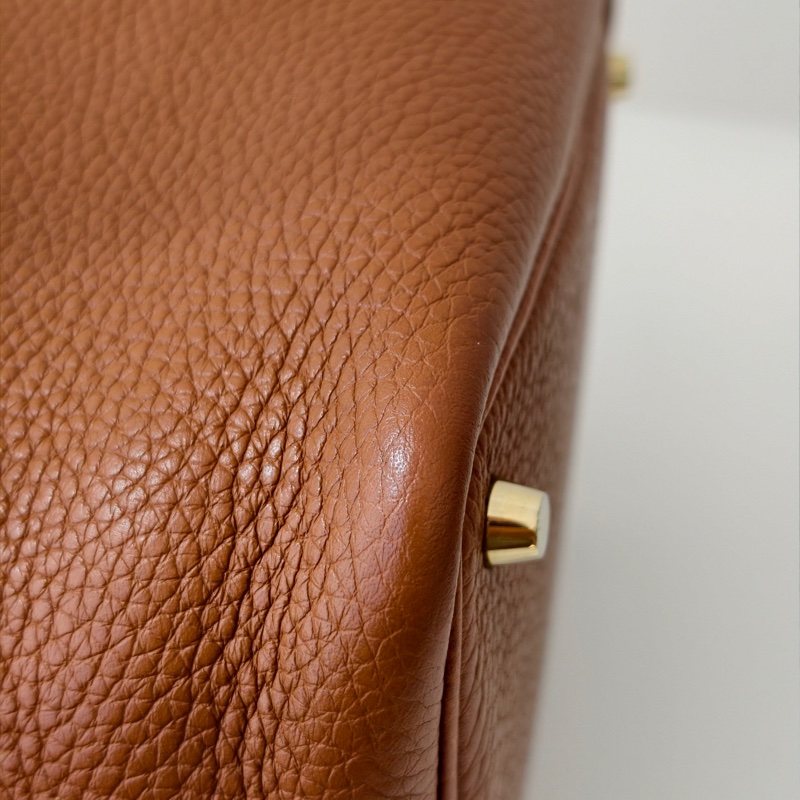 Hermes 愛馬仕 菜籃子18 金棕金扣c stamp-14