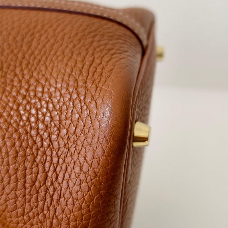 Hermes 愛馬仕 菜籃子18 金棕金扣c stamp-15
