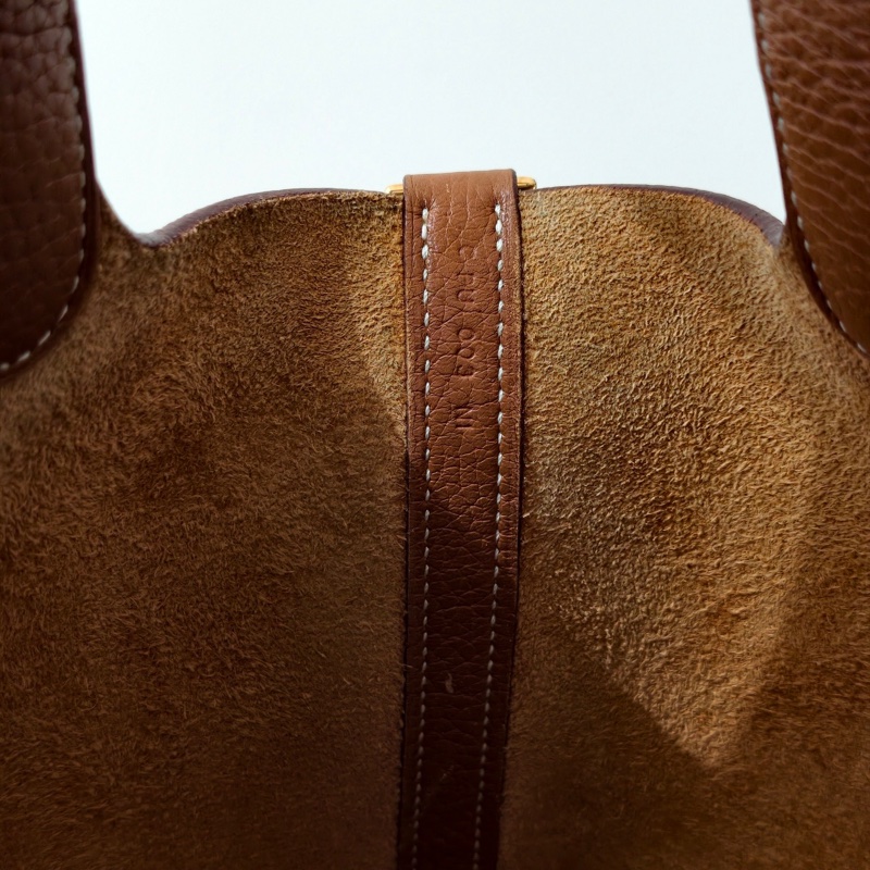 Hermes 愛馬仕 菜籃子18 金棕金扣c stamp-21