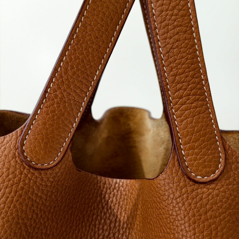 Hermes 愛馬仕 菜籃子18 金棕金扣c stamp-23