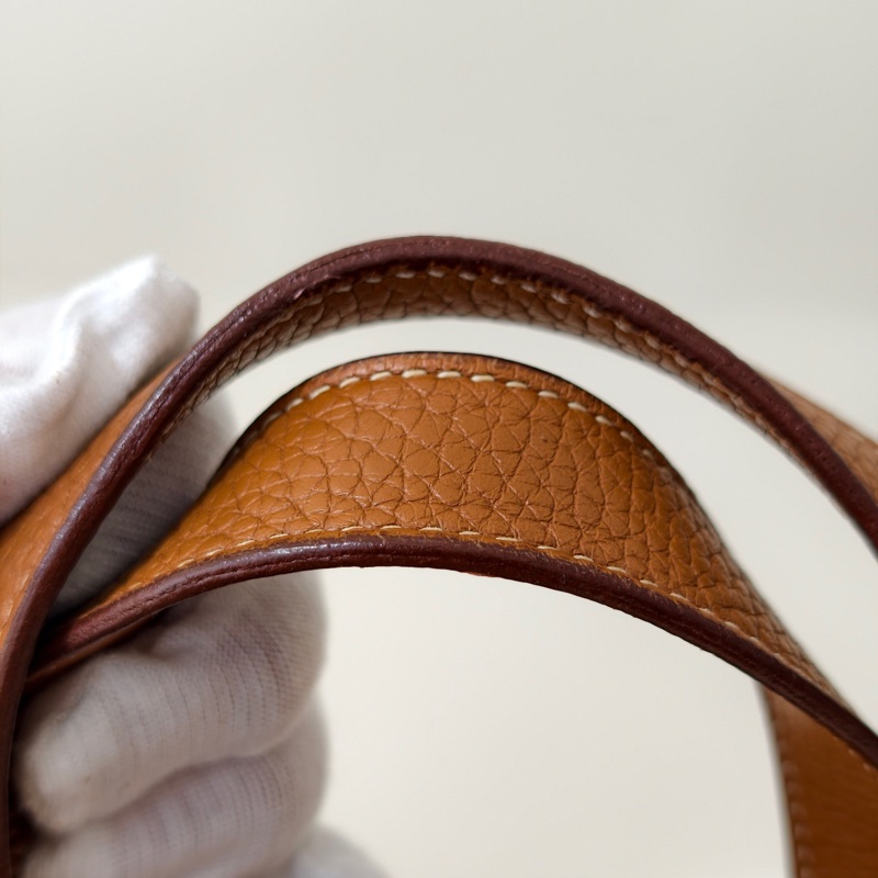 Hermes 愛馬仕 菜籃子18 金棕金扣c stamp-40