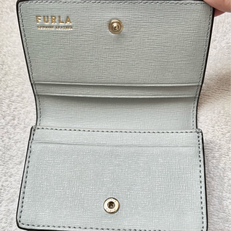 【近全新品】FURLA 淺藍色卡夾|簡約質感|9.99成新|義大利精品配件-7