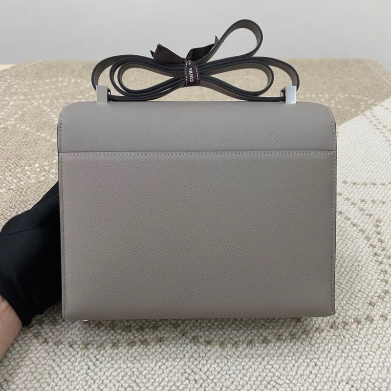 愛馬仕 Verrou 手槍包23銀河灰銀扣ep皮 C刻閒置帶膜單包-1