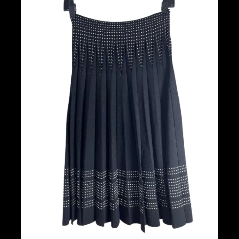 Alexander McQueen 羊毛中長百褶裙 XS碼-0