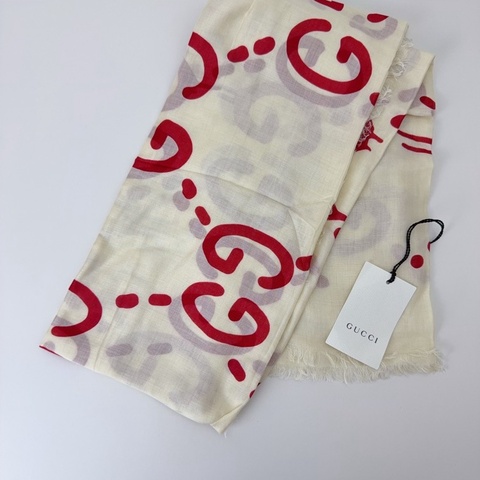 Gucci 古驰 logo 丝巾