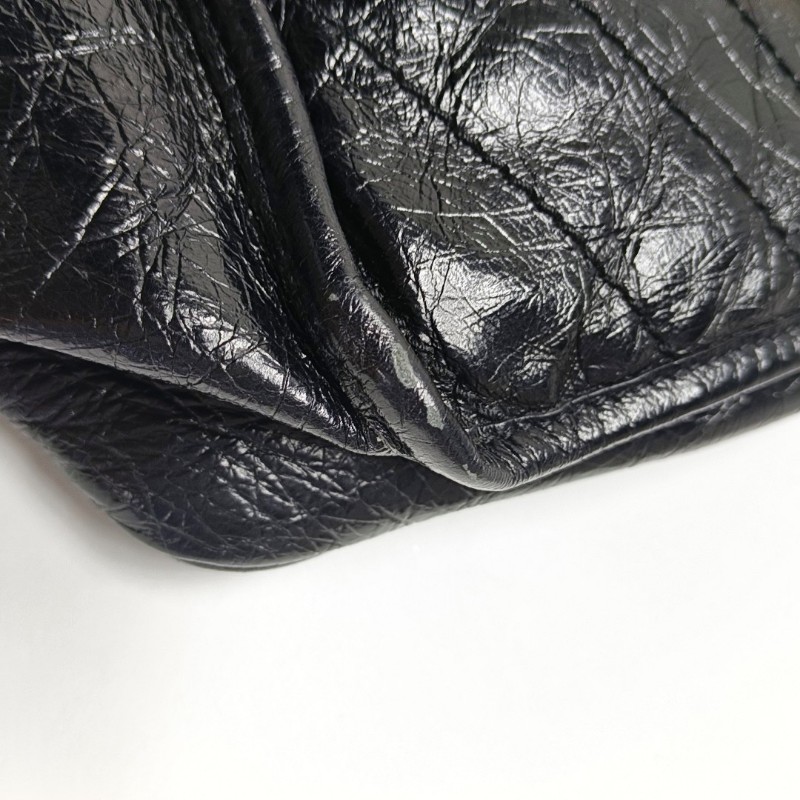 YSL NIKI 黑色油蠟皮中號 肩背包-10