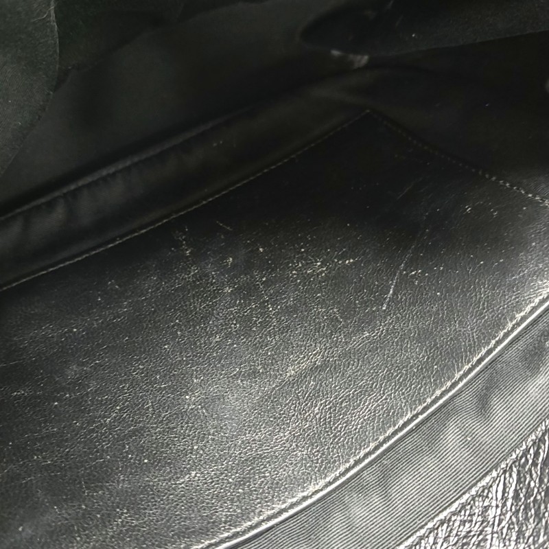 YSL NIKI 黑色油蠟皮中號 肩背包-11
