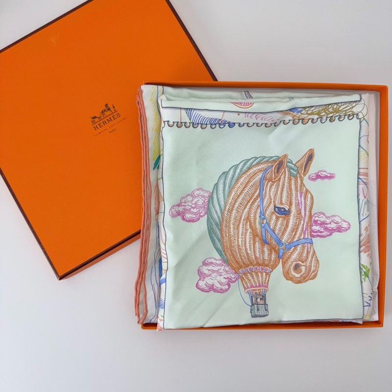 愛馬仕Hermes 馬頭絲巾 90*90-0