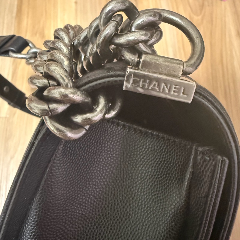 Chanel boy25黑銀-3