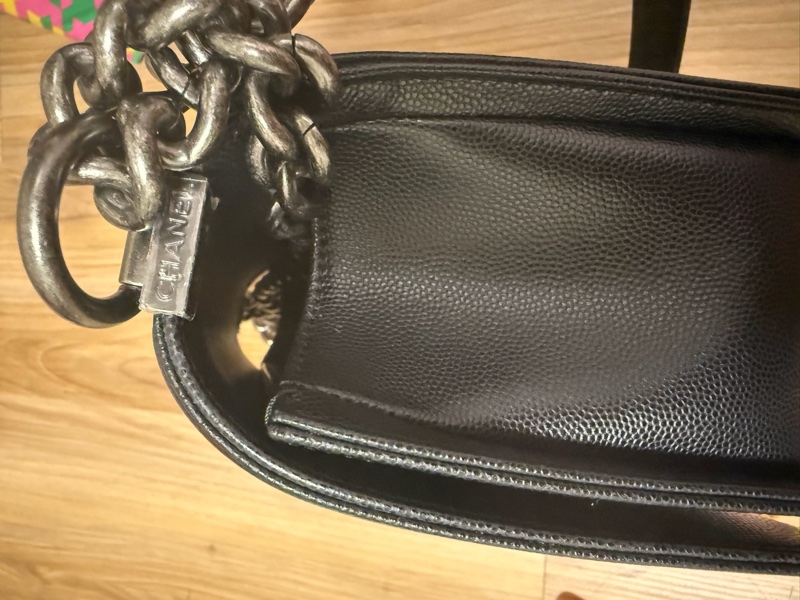 Chanel boy25黑銀-4