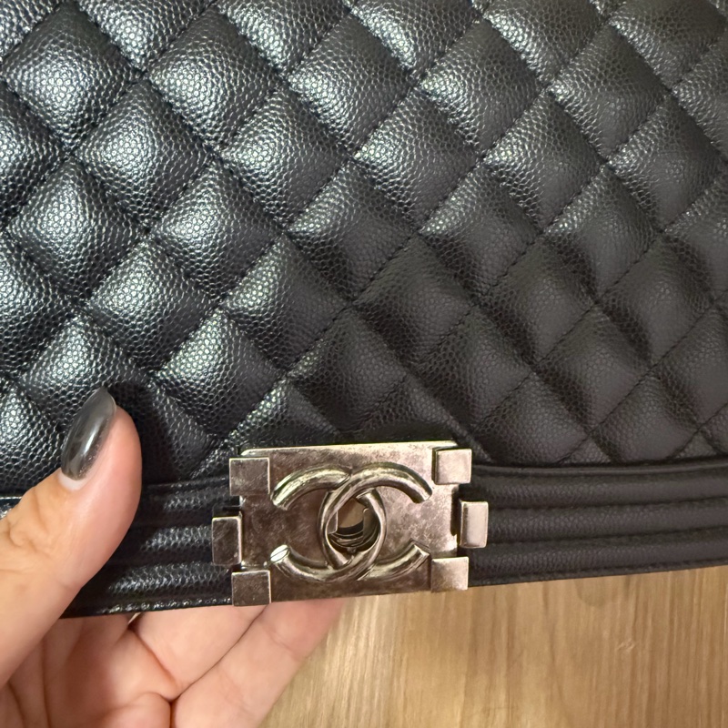 Chanel boy25黑銀-8