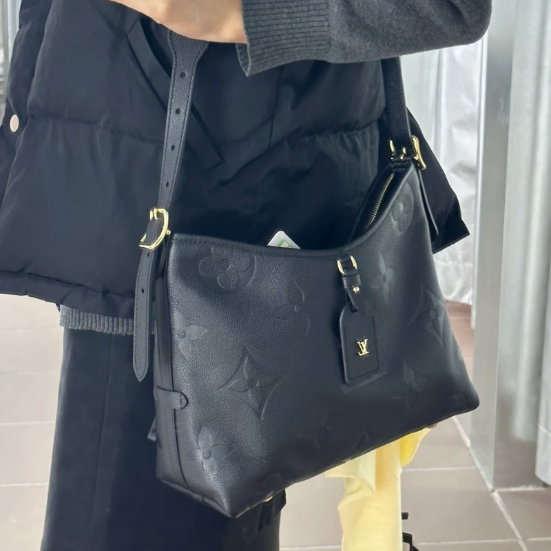 全網最低價😍99新🆕Lv黑色全皮Carryall小號斜挎單肩包-4