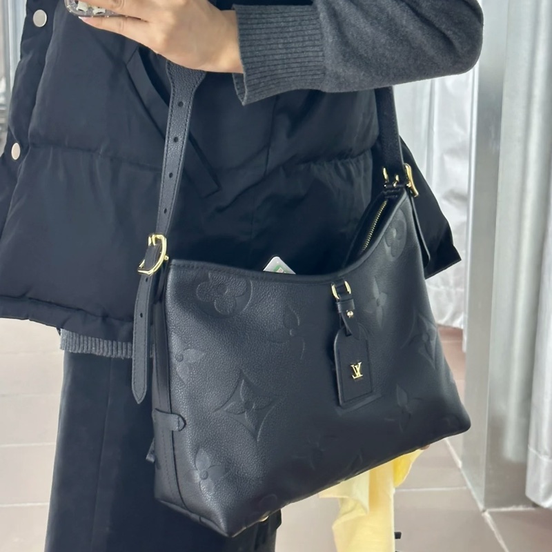 全網最低價😍99新🆕Lv黑色全皮Carryall小號斜挎單肩包-5