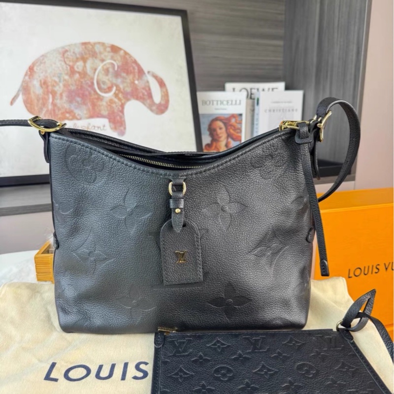 全網最低價😍99新🆕Lv黑色全皮Carryall小號斜挎單肩包-7