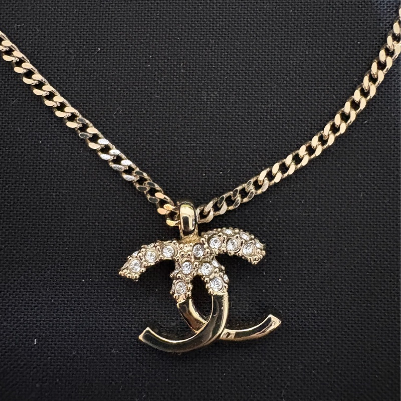 Chanel雙C半鑽項鏈-1