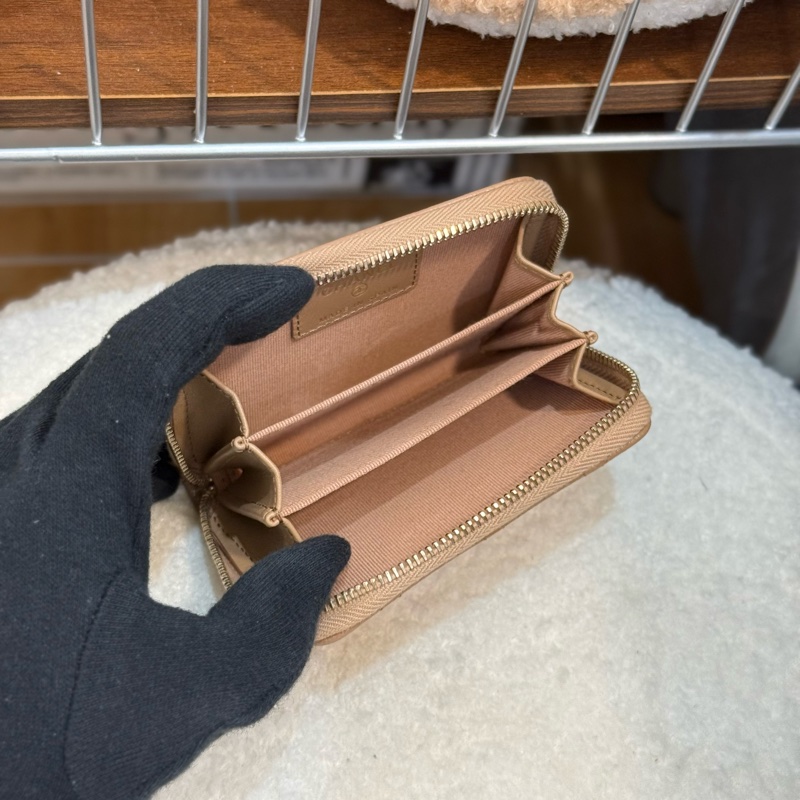 （閒置新）chanel 雙層荔枝拉鍊零錢包✨最新晶片款-6