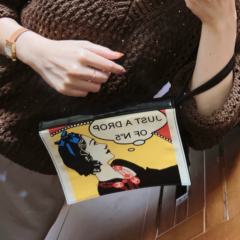 CHANEL COCO女士 vintage 2021 Just a drop of No.5 comic clutch漫畫風收納包-0