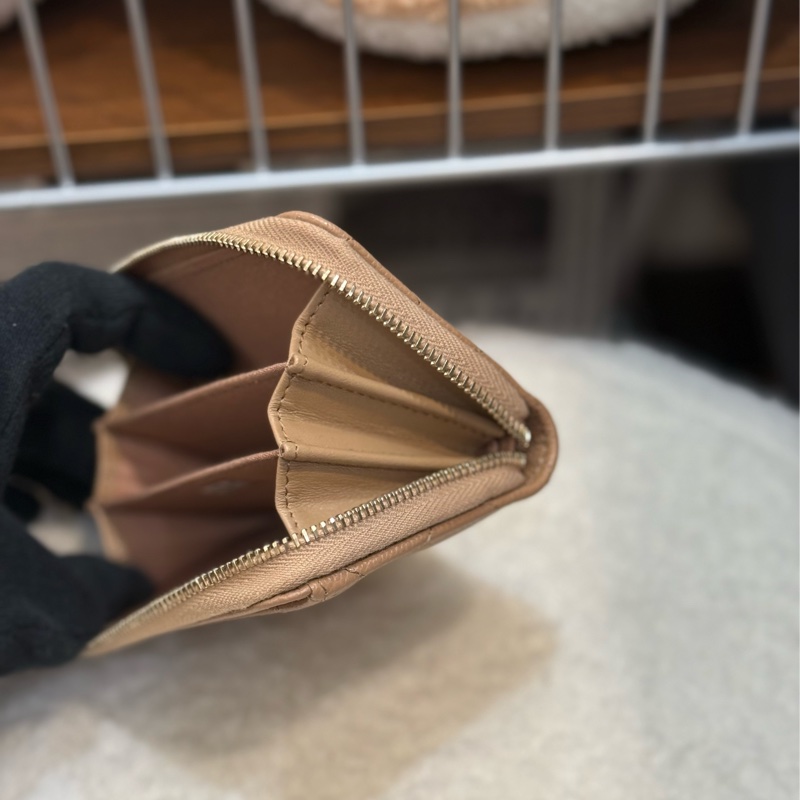 (閒置新)chanel 雙層荔枝拉鍊零錢包✨最新晶片款-7