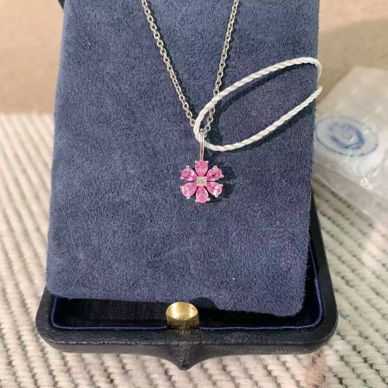 HARRY WINSTON海瑞溫斯頓勿忘我系列粉色藍寶石項鍊，配件盒子，2023購入-0