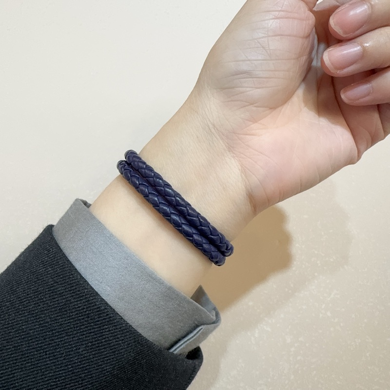 BV紫色編織雙環手環-1