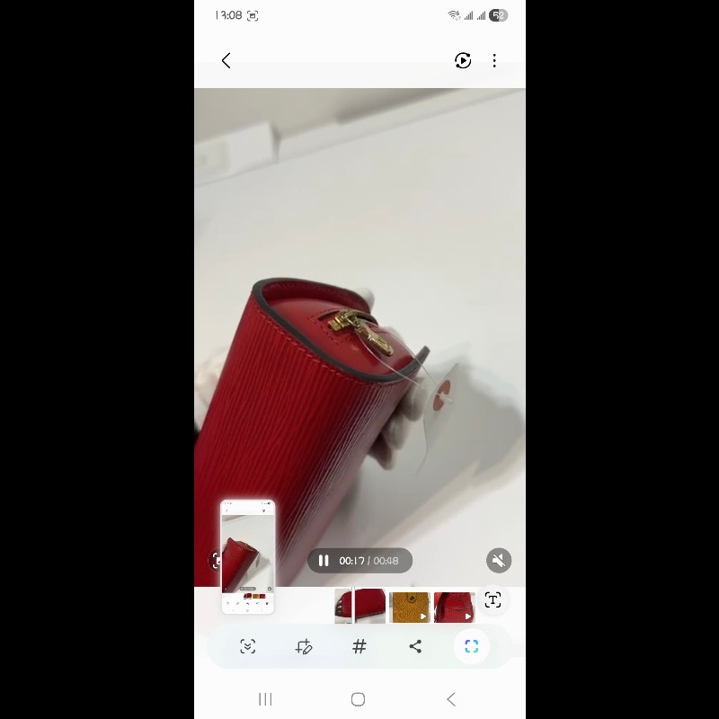 LV 中古水波紋紅色Pouch-8