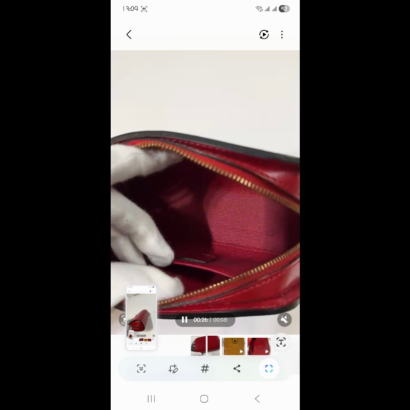 LV 中古水波紋紅色Pouch-10