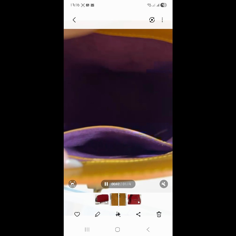 LV 中古黃色水波紋側背袋-10