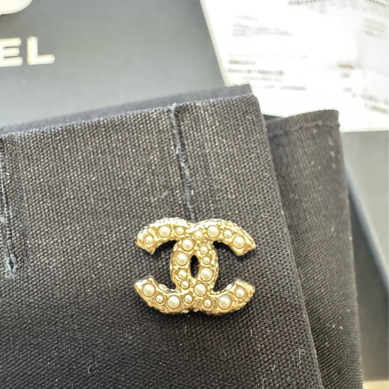 chanel 經典小珍珠雙C耳環-4