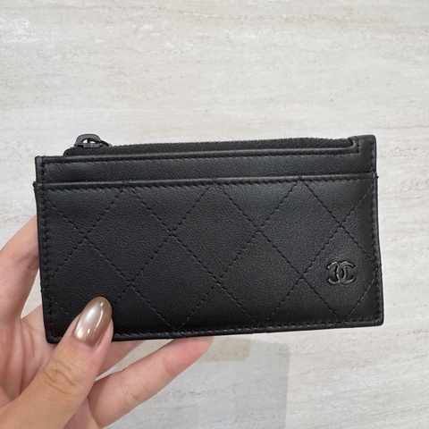 Chanel 黑牛皮卡片零錢包 離櫃閒置