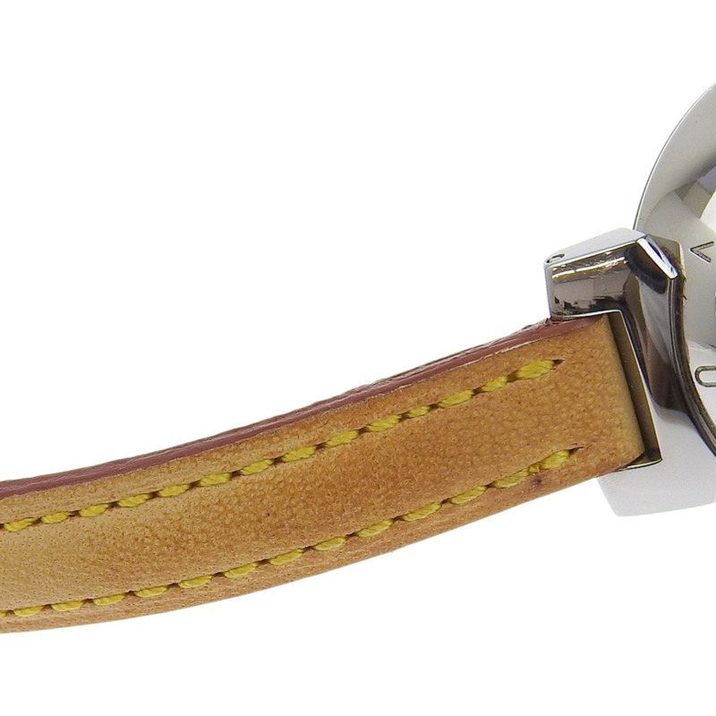 路易威登 Tambour Q1211 女士腕錶,不鏽鋼錶殼搭配皮革錶帶,石英機芯,指針式顯示,棕色錶盤-7