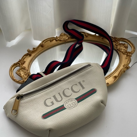 ▪️富貴選物FUGUEI▪️GUCCI MINI 奶昔白胸口包｜腰包