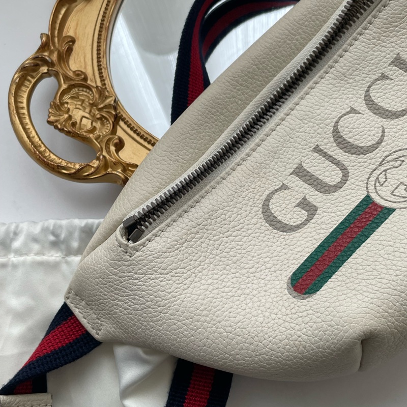 ▪️富貴選物FUGUEI▪️GUCCI MINI 奶昔白胸口包|腰包-9