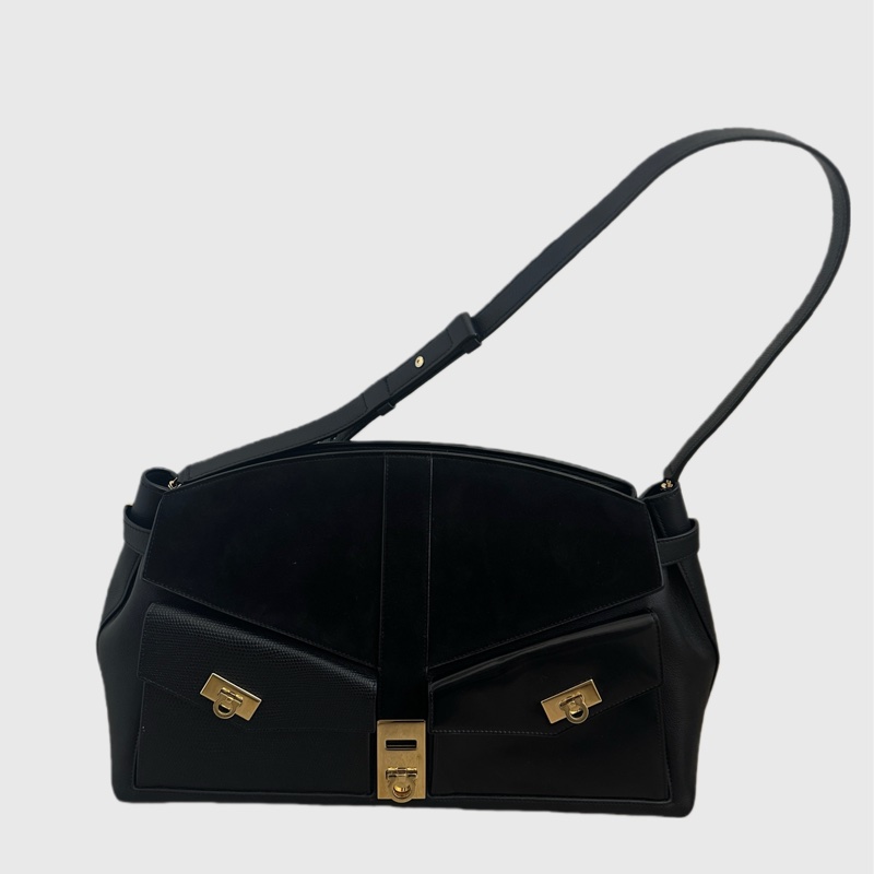 近全新 Ferragamo｜SS25 Large Hug Clutch Bag 大號 2 用肩背擁抱包-5