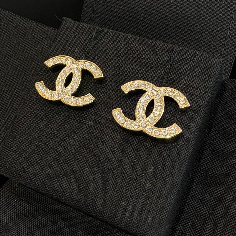 *SHIHNA名牌精品* CHANEL 經典的雙C標誌水晶耳環-1