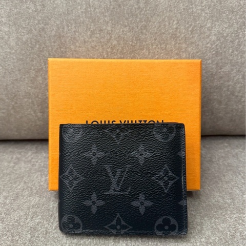 LV黑老花零錢袋短夾