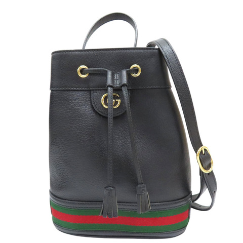 黑色 牛皮 Ophidia 水桶包 肩背包【GUCCI 古馳】 719884
