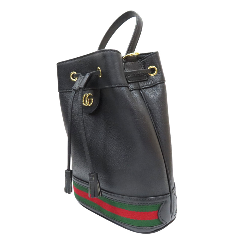黑色 牛皮 Ophidia 水桶包 肩背包【GUCCI 古馳】 719884-2