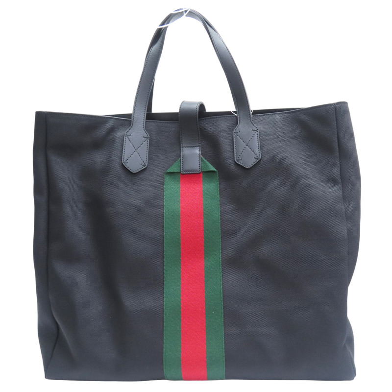 黑色 帆布 托特包【GUCCI 古馳】 337069-1