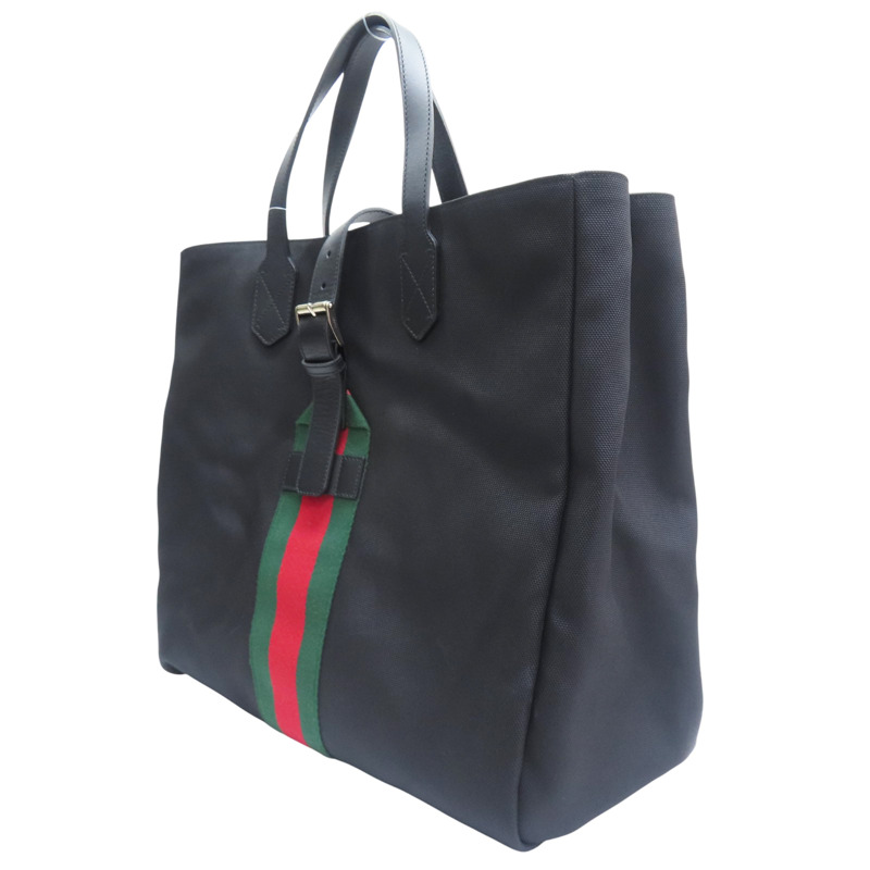 黑色 帆布 托特包【GUCCI 古馳】 337069-2