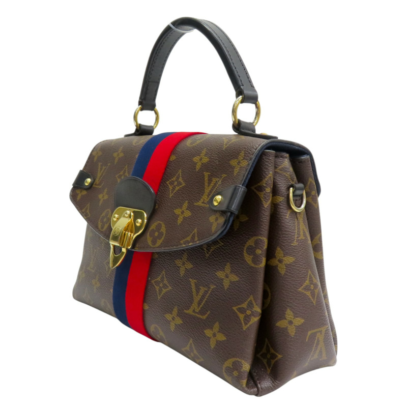 棕色 原花 帆布 藍紅 Georges BB 兩用包【LOUIS VUITTON LV 路易威登】 M43867-2
