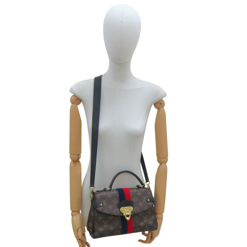 棕色 原花 帆布 藍紅 Georges BB 兩用包【LOUIS VUITTON LV 路易威登】 M43867-8