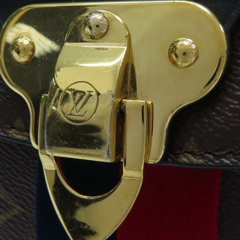 棕色 原花 帆布 藍紅 Georges BB 兩用包【LOUIS VUITTON LV 路易威登】 M43867-13