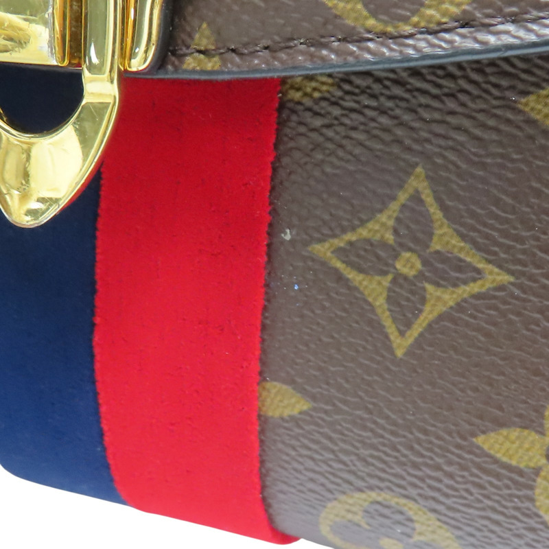 棕色 原花 帆布 藍紅 Georges BB 兩用包【LOUIS VUITTON LV 路易威登】 M43867-18