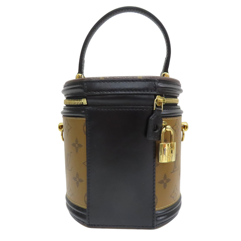 棕色 原花 PVC帆布 黑色 牛皮飾邊 Reverse Cannes 兩用包【LOUIS VUITTON LV 路易威登】 M43986-1