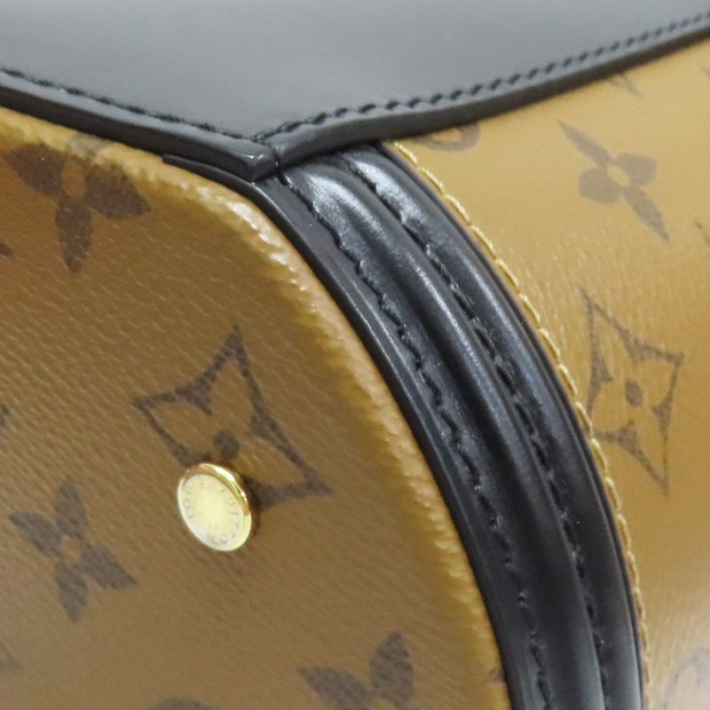 棕色 原花 PVC帆布 黑色 牛皮飾邊 Reverse Cannes 兩用包【LOUIS VUITTON LV 路易威登】 M43986-12